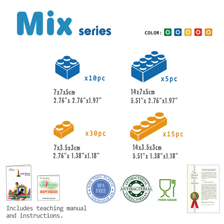 UNiPLAY Mix Series Jumbo Soft Building Blocks Wayfair